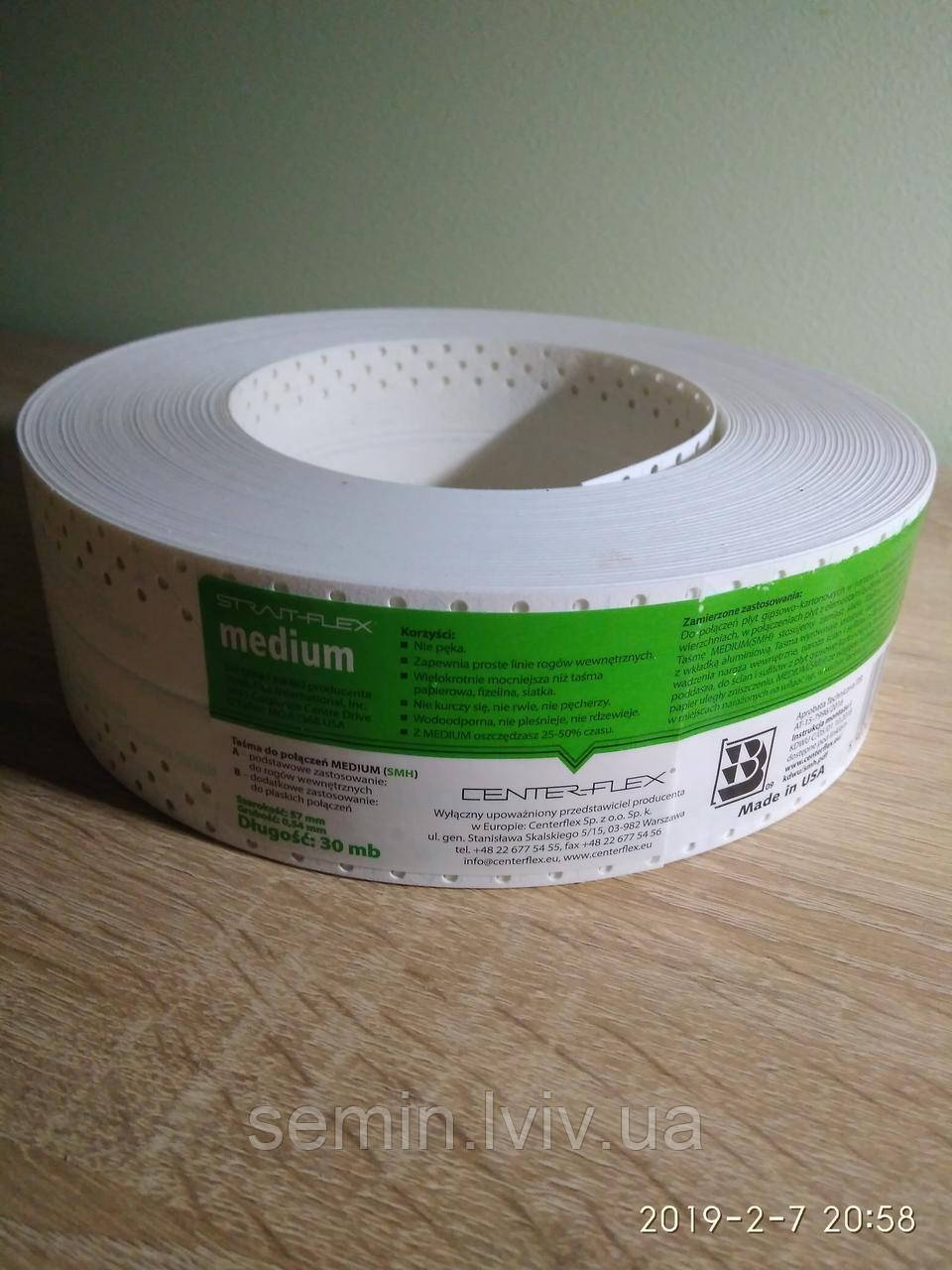 Лента Американка для швів MEDIUM Strait flex 30 м пог (Внутрішній кут)