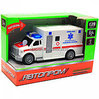 Машинка ігрова автопром «Швидка допомога» (світло, звук), масштаб 1:20 червоно-біла (7918ABC), фото 4