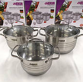 Набір каструль з нержавіючої сталі Benson з 6 предметів 201