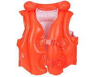 Дитячий Жилет надувной для плаванья в бассейн воду 3-6 лет с двумя застежки в кор Intex 58671