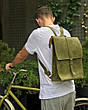 Чоловічий міський молодіжний повсякденний шкіряний рюкзак ручної роботи коричневий Backy коньяк, фото 2
