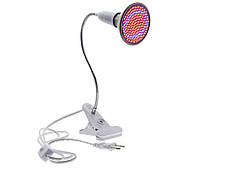 Фітосвітильник прищіпка E27 світлодіодний настільний 290 одинарних світлодіодів Білий