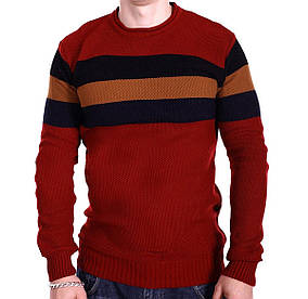 Чоловічий светр у смужку YBM wear k0418/4 Червоний XL