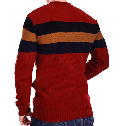 Чоловічий светр у смужку YBM wear k0418/4 Червоний XL, фото 3