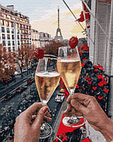 Картина по номерам Brushme 40х50 Бокалы Парижа с ягодами (GX25427)