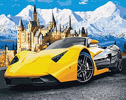 Картина за номерами Brushme 40х50 Lamborghini у замку (GX28723)