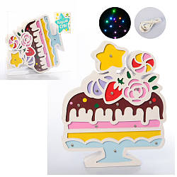 Дерев'яний нічник Тортик іграшка Bambi MD 2224