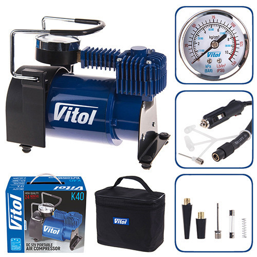 Компресор VITOL K-40 150psi/14Amp/37 л/прикурювач