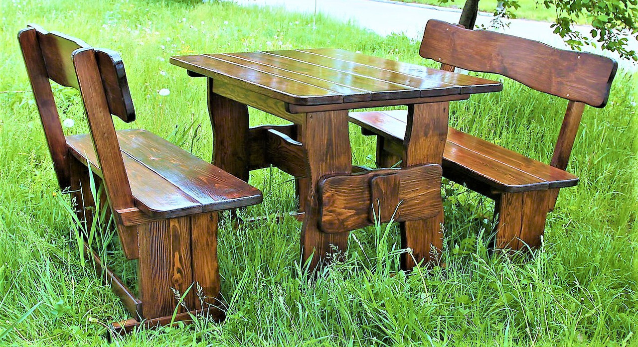 Деревянный стол 1100х800 мм под старину ручной работы для кафе, дачи от производителя. Wood Table 03 - фото 10 - id-p1111618630