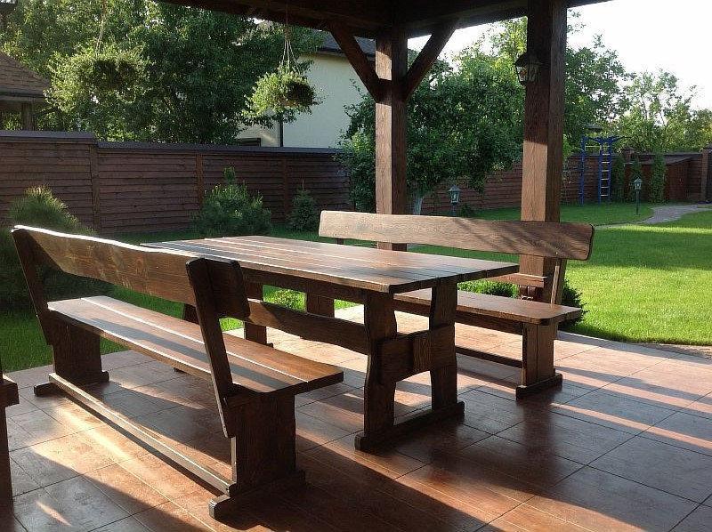 Деревянный стол 1800х800 мм из массива сосны ручной работы для кафе, дачи от производителя. Wood Table 10 - фото 7 - id-p1111656290