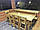 Antiker Holztisch 2200x900 mm, handgefertigt für Cafés, Hütten vom Hersteller. Holztisch 15, фото 9
