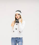 Шапка + баф Holly | Комплект зимовий | Шапка з помпоном, фото 2