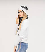 Шапка + баф Holly | Комплект зимовий | Шапка з помпоном, фото 4