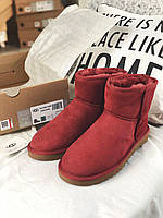 Женские УГГи мини красные зимние UGG Mini Wine Red