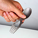 Туристична ложка - виделкка з титану 4 в 1 карабін, фото 3