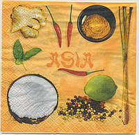 Салфетка для декупажа или сервировки стола "Кухня Азии". 33х33