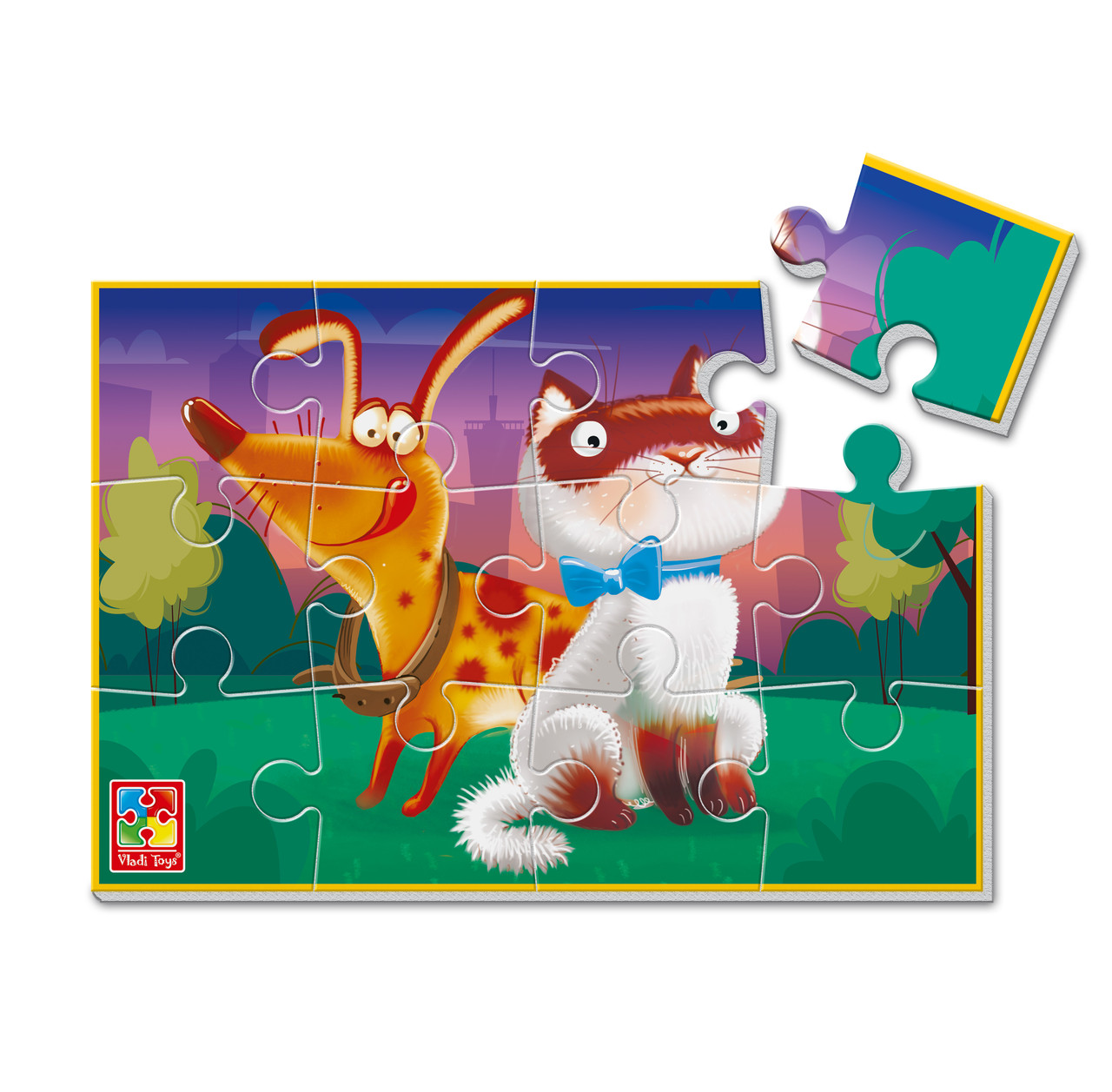 М'які пазли Vladi Toys А5 Кіт, собака 12 елементів (VT1103-86), фото 1