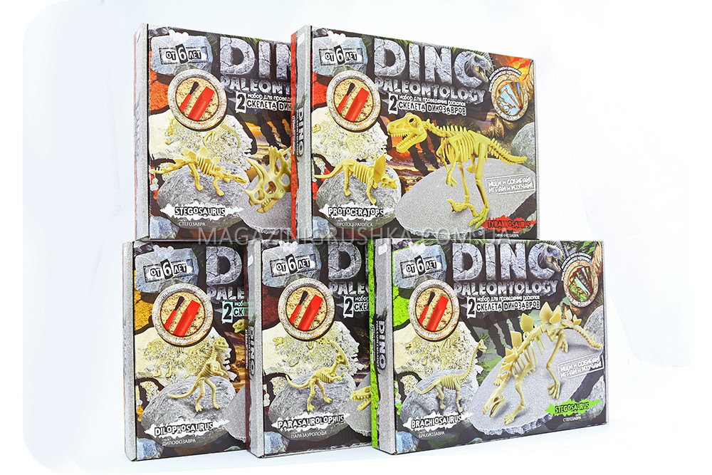 Раскопки скелетов динозавров Протоцераптос и Тираннозавр «Dino Paleontology» Danko Toys, 40*30*6 см (DP-01-03) - фото 4 - id-p426982661