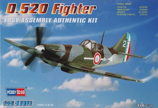 D.520 Fighter. Збірна модель у масштабі 1/72. HOBBY BOSS 80237