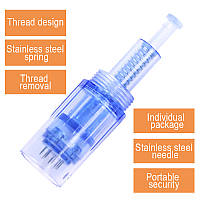 Змінні Насадки для дермаштампа на 36 голок з гвинтовим кріпленням сині