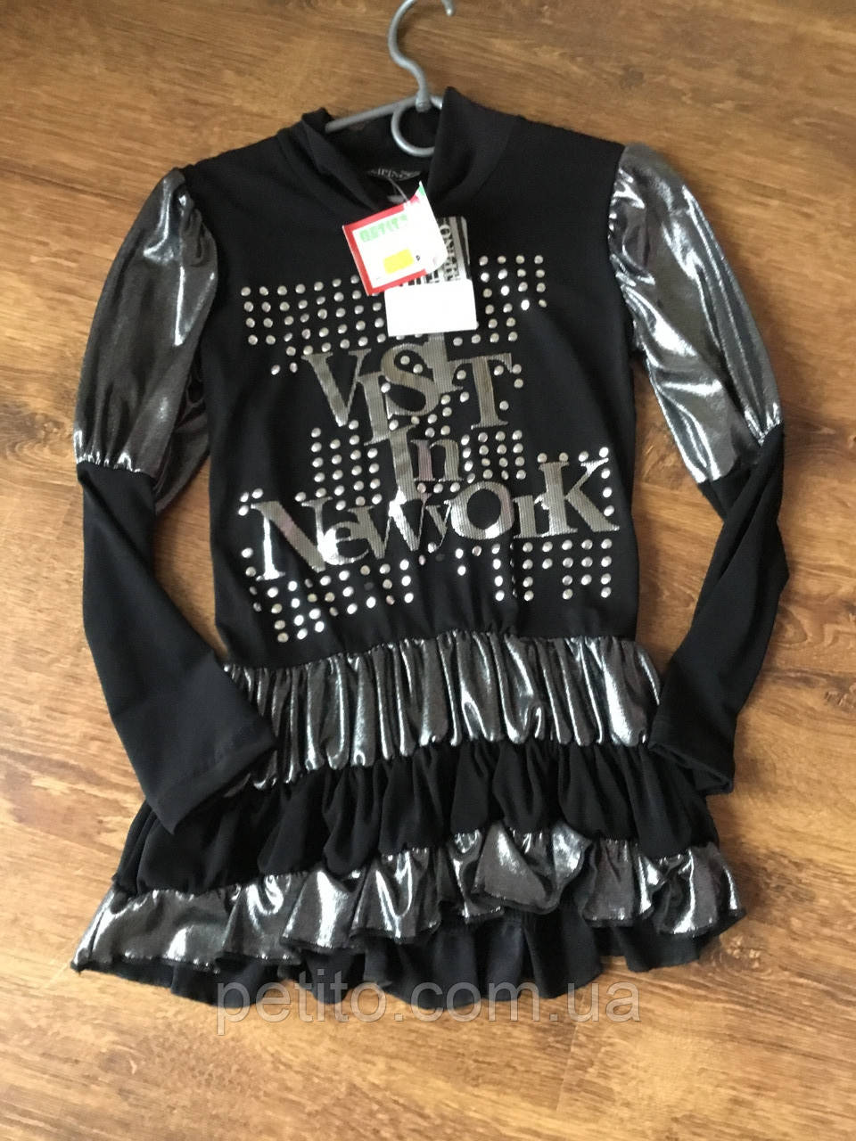 Модная кофта для девочки в темном цвете, фото 1