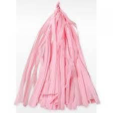 Гірлянда паперова тассел світло-рожева з пензликів тиш'ю 5 шт. довжина пензлика 35 см