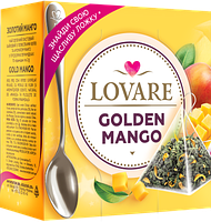 Чай LOVARE GOLDEN MANGO. Чай Ловаре Золотий манго. Зелений чай із манго в пірамідках.