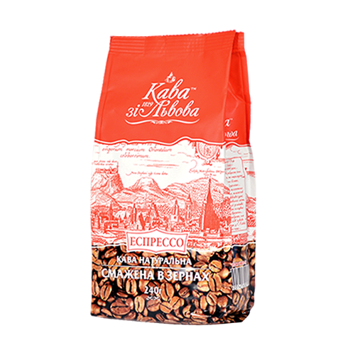 Львівська кава в зернах Кава зі Львова Еспресо 240 грамів, фото 1
