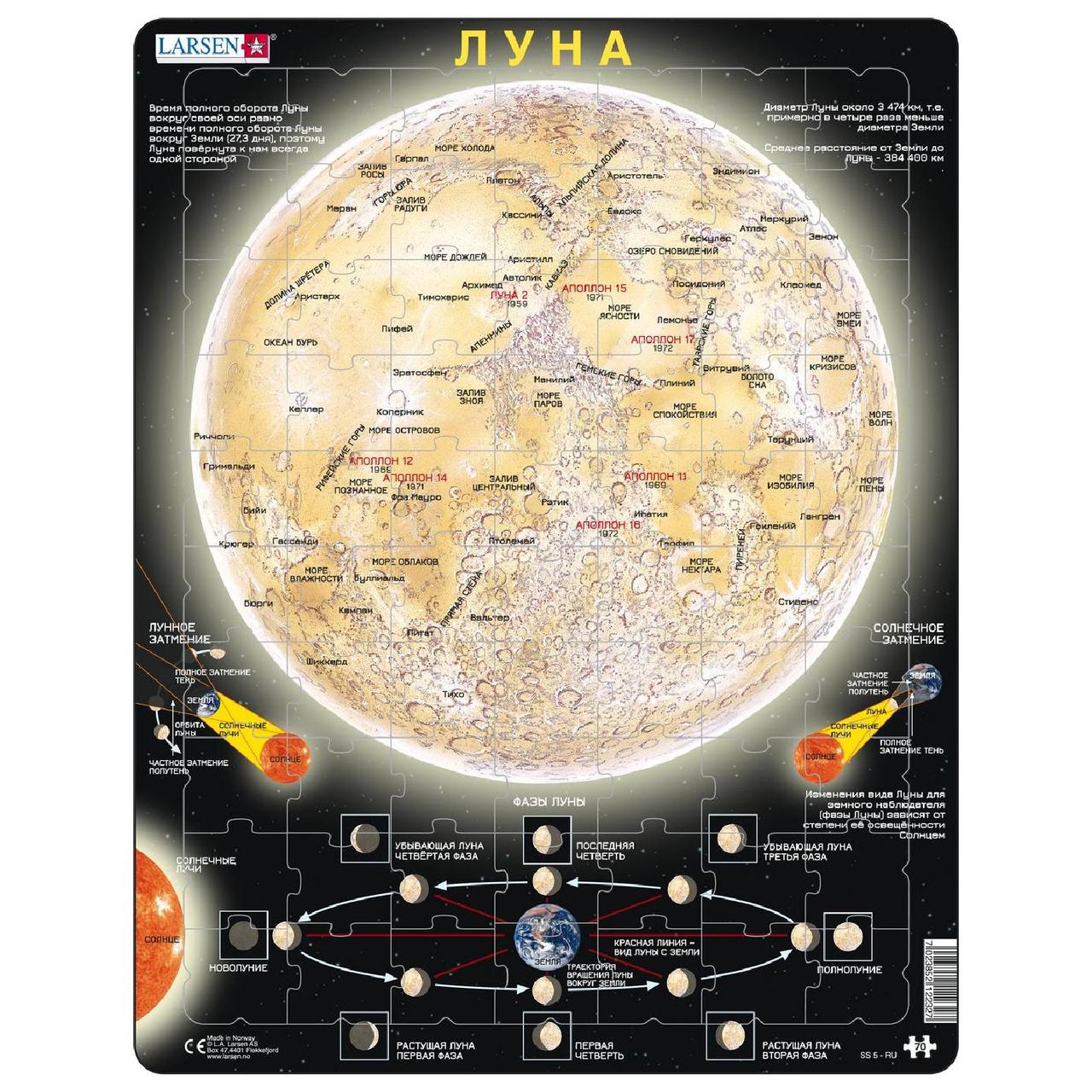 Пазл Larsen рамка-вкладиш Місяць серія Максі (SS5-RU)