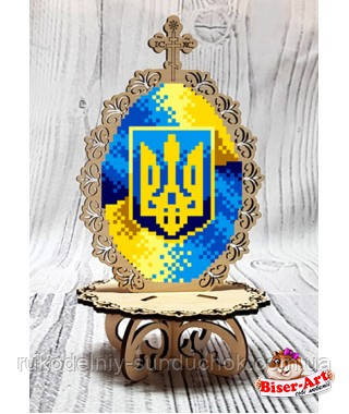 Дерев'яна заготовка для виготовлення бісерних писанки Патріотична 51032