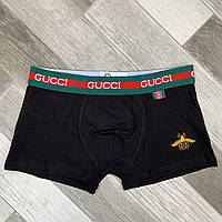 Трусы мужские боксеры хлопок GUCCI, размер L (48-50), чёрные, 03358