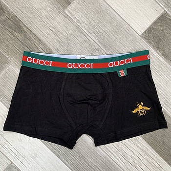 Труси чоловічі боксери бавовна GUCCI, розмір L (48-50), чорні, 03358