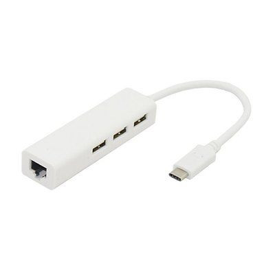 Перехідник нового формату USB 3.1 TYPE-C HUB Highspeed Ethernet Adapter на 3 USB-порти, LAN