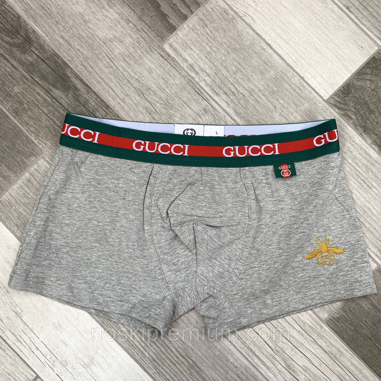 Труси чоловічі боксери бавовни GUCI, розмір XL (50-52), світло-сері, 03379, фото 1