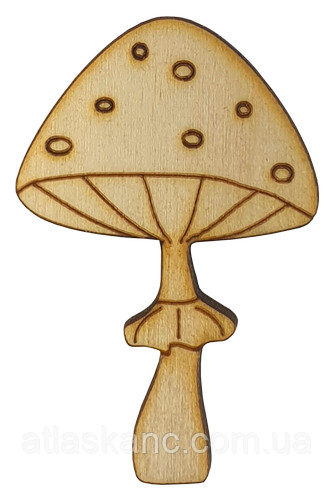 Фігурка фанерна — Гриб Мухомор 5.8 см AS-4630, В-0189, фото 1