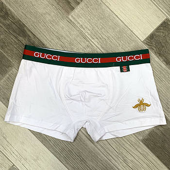 Труси чоловічі боксери бавовна GUCCI, розмір 3XL (54-56), білі, 03369