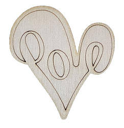 Фігурка фанерна — Серце Love велике 6 х 6 см AS-4712, В-0271