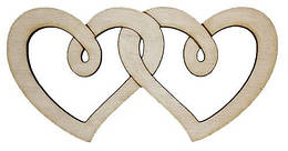 Фігурка фанерна — Серце 2 шт. поруч 10 х 5 см AS-4706, В-0277