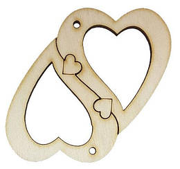 Фігурка фанерна — Серце 2 шт. із замком 7,5 х 5,5 см AS-4707, В-0278