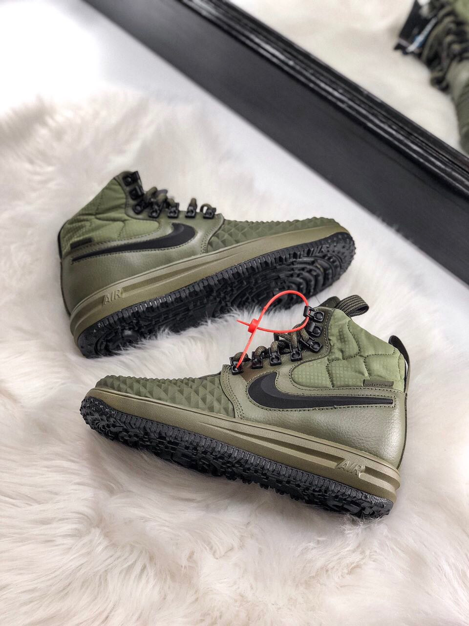 Зимние Кроссовки Nike Lunar Force 1 Duckboot 17 Olive 45 - фото 3 - id-p1111861966