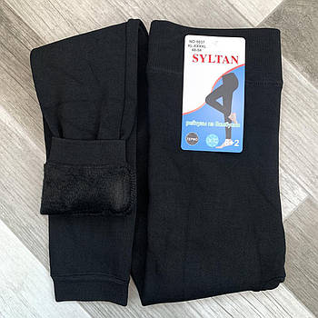 Термо лосини жіночі на хутрі бамбук Syltan, розмір XL-4XL (48-54), чорні, 5037-2