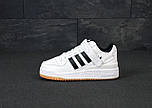 Мужские кроссовки Adidas Forum белые с черным. Фото в живую. топ, фото 2