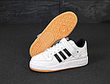 Чоловічі кросівки Adidas Forum білі з чорним. Фото в живу. топ, фото 6