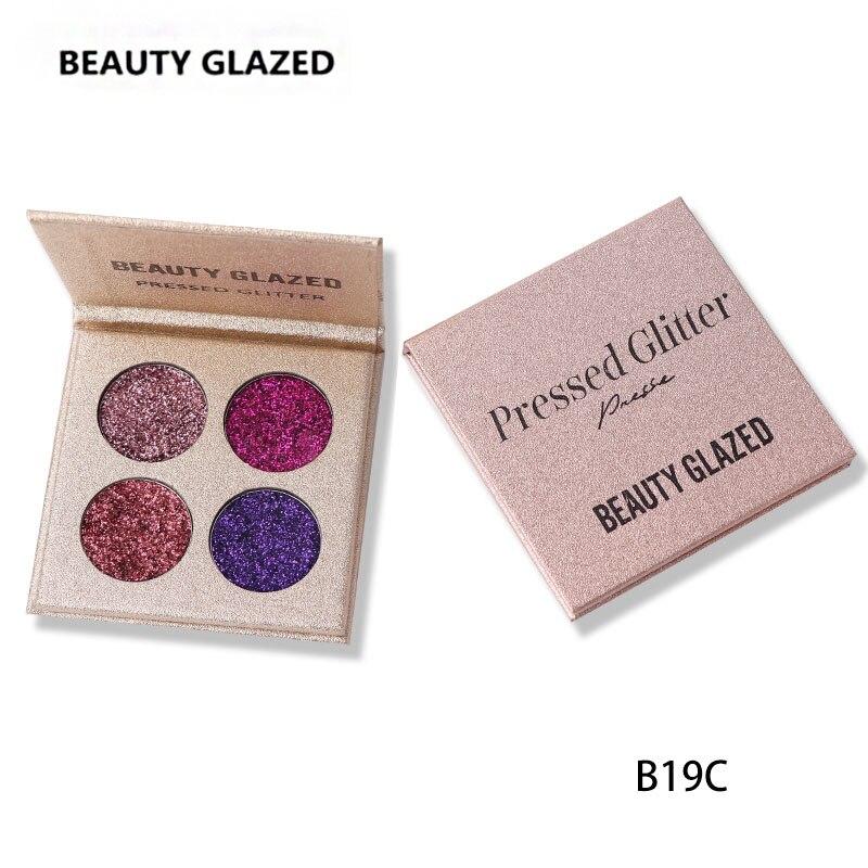 Beauty Glazed Brand Glitter Eye Shadow Bright Rainbow EyeShadows Make up Cosmetic Pressed Glitters Diamond Rai
