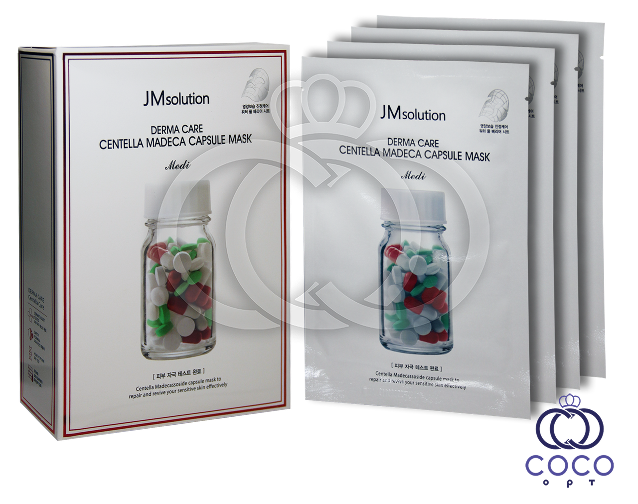 Тканинна відновлююча капсульна маска з екстрактом центелли, фото 1