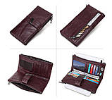 Гаманець шкіряний чоловічий клатч. Портмоне гаманець з натуральної шкіри червоний, фото 4