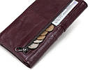 Гаманець шкіряний чоловічий клатч. Портмоне гаманець з натуральної шкіри червоний, фото 9