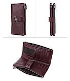 Гаманець шкіряний чоловічий клатч. Портмоне гаманець з натуральної шкіри червоний, фото 5