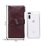 Гаманець шкіряний чоловічий клатч. Портмоне гаманець з натуральної шкіри червоний, фото 6