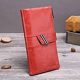 Гаманець шкіряний чоловічий клатч. Портмоне гаманець з натуральної шкіри червоний, фото 2